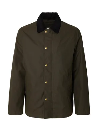 selected men - SLMWALTER WAXED COTTON 2.0 JKT NOOS Grape Leaf - Gr. - XXL