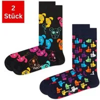 Happy Socks Freizeitsocken 2er Pack Baumwoll Socken mit Motiv Classic, Geschenk, Geburtstag