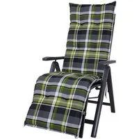 Sun Garden Sesselauflage Relaxliege Prato 10460-210 grün-grau-weiß kariert 174x53x8cm SunGarden