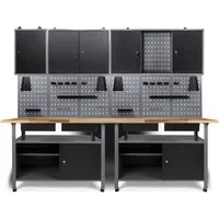 ONDIS24 Werkstatt-Set Ondis24 Werkstatt Set 240cm Werkbank Werkzeugschrank Lochwand
