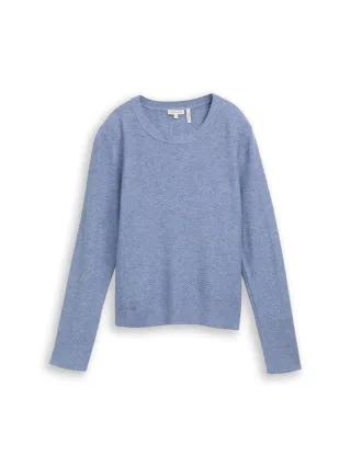 Tom Tailor - Strickpullover mit Struktur blau - Gr. - S
