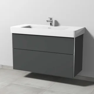 Sanipa 3way Waschtischunterbau zu Laufen Pro S Waschtisch mit 2 Auszügen, Anthrazit-Matt BR77022