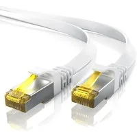 Primewire LAN-Kabel, CAT.7, RJ-45 (Ethernet) (750 cm), CAT 7 Flachband Gigabit Netzwerkkabel 10 Gbit/s Patchkabel flach 7,5m