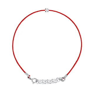 DIADEMA - Armband - Rotes Nylon - Echter Diamant