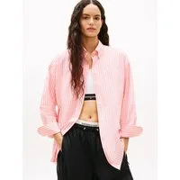 Tommy Jeans Langarmbluse TJW OVS POPLIN SHIRT mit modischen Streifen