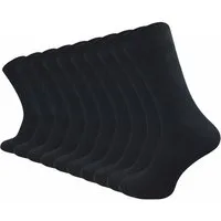 ca·wa·so Diabetikersocken aus 100 % Baumwolle ohne einschneidenden Gummibund, Venensocke (10 Paar) Reine Baumwollsocken in schwarz