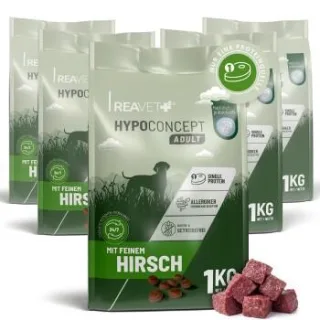 REAVET Hundetrockenfutter Hypoconcept Adult – Hirsch | 5x1kg