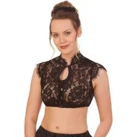 Spieth & Wensky Dirndlbluse Dirndlbluse - GRIMALDI - schwarz, weiß