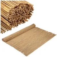 Clanmacy Sichtschutzzaunmatten Schilfrohrmatte 100x300cm Schilfmatte Windschutz Sichtschutz Garten, (aus natürlichem Schilfrohr, 1-St., Höhe 100cm x Länge 300cm), Sichtschutz Balkon ohne bohren Garten Schilfmatte