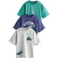 Next Langarmshirt 3er-Pack Langarmshirts mit Grafik aus Baumwolle (3-tlg)