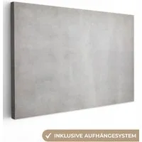 OneMillionCanvasses® Leinwandbild Beton - Grau - Zement - Industriell - Strukturiert, Fotodruck (1 St), Leinwand Bilder Klein, Wand Dekoration Aesthetic 30x20 cm