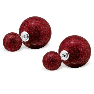 Doppel Kugel Ohrringe aus 925 Silber