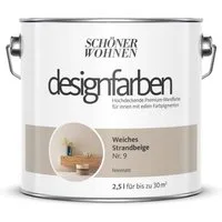 SCHÖNER WOHNEN FARBE Wand- und Deckenfarbe Weiches Strandbeige Nr. 9, Tropf- und spritzgehemmt, Konservierungsmittelfrei