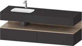 Duravit Qatego Einbauwaschtisch mit Konsolenwaschtischunterbau Graphit Supermatt 1600x500x600 mm - Q QA4795055800000