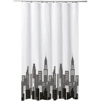 ADOB Duschvorhang City Breite 180 cm, Höhe 200 cm, waschbar, inkl. 12 Vorhangringe
