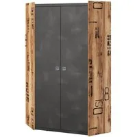 HAUSELEMENT Eckkleiderschrank FARGO FG-17 2 Türen Kleiderschrank Drehtürenschrank Schrank Loft