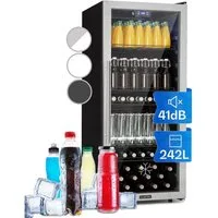 Klarstein Getränkekühlschrank 10045901, 127.7 cm hoch, 55 cm breit, Bierkühlschrank Hausbar Getränke Flaschenkühlschrank Glastür