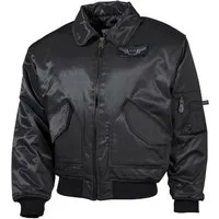MFH Outdoorjacke US CWU Pilotenjacke, schwarz, schwere Ausführung