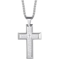 LuxusKollektion Kreuzkette Edelstahl Kreuz Anhänger Halskette Silber Gold Schwarz 55cm