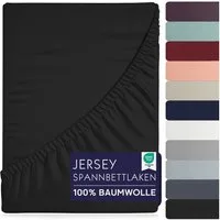 BRB HOME Spannbettlaken Spannbettlaken Jersey Baumwolle für Topper Boxspringbett, Baumwolle, Gummizug: Rundum, (1 Stück), Matratzen bis 27 cm Höhe, OEKO TEX Standard 100, Jersey Spannbetttuch