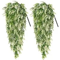 Kunstblumenstrauß 2 Stück Hängende Kunstpflanzen Lavendel, Vine Blumen, Agger, für Zuhause, Garten, Büro und Hochzeit