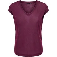 ONLY Kurzarmshirt ONLSILVERY S/S V NECK LUREX TOP JRS NOOS Materialmix mit Glitzer, loose fit, Rundhals