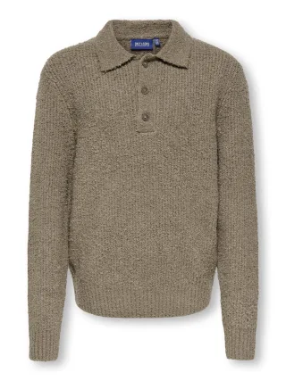 KIDS ONLY - OSJDALE RLX LS POLO KNIT Walnut - Gr. - 164