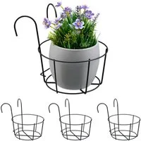 relaxdays Blumenkasten 4er Set Blumentopf Halter für den Balkon (4 St., 4er Set)