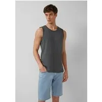 s.Oliver Muskelshirt T-Shirt Tanktop mit Flammgarnstruktur und Logo-Print