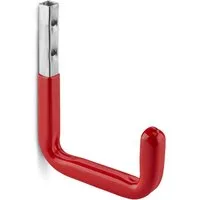 SO-TECH® Wandhaken Garagen-Haken Allzweckhaken Gerätehalter, 140 x 115 mm, (1-St), Metall verzinkt, belastbar bis 30 kg, mit roter Gummierung
