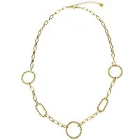 Ella Jonte Gliederkette, gold - Ringe aus Edelstahl – verstellbare Halskette 51 - 56 cm