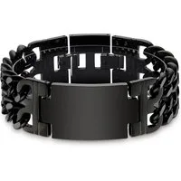Bruno Banani Edelstahlarmband Schmuck Geschenk breites Armband mit Platte