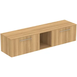 Ideal Standard Möbel-Set 200cm i.life B 2 Auszüge 1 mi.off.Fach Gr.Chrom Eiche Natur, T5850NX T5850NX