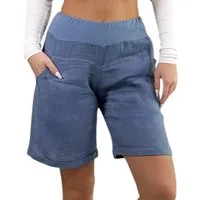 Mississhop Leinenhose 100 % Leinen Leinenshorts Bermuda kurze Hose 276