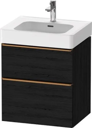 Duravit D-Neo Waschtischunterbau wandhängend Eiche Schwarz Matt 584x452x625 mm - DE4376004160000 DE4376004160000