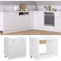 vidaXL Unterschrank Spülenunterschrank Weiß 80x46x81,5 cm Holzwerkstoff