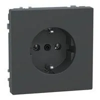 Schutzkontakt-Steckdose mit Steckklemmen, Unterputz, 16 Ampere, 250 Volt, IP20 anthrazit, Retail