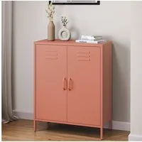 skølm Kommode Atria aus Metall (Terrakotta, 3 Fächer), höhenverstellbare Böden, Highboard auch verfügbar mit Schubladen