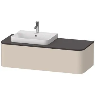 Duravit Happy D.2 Plus Konsolenwaschtischunterbau wandhängend Taupe Supermatt 1300x550x354 mm - HP49 HP4942L83830010