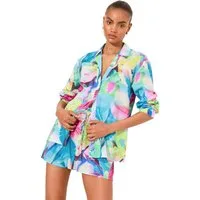 LIPSY Strandshirt Lipsy Langes Strandoberteil mit Kragen (1-tlg)