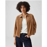 OPUS Cordjacke mit Ballonsaum Regular Fit