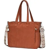 oscaurt Umhängetasche Cord Tote Bag Damen Umhängetasche Verstellbarer Schultergurt