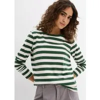 bonprix Langarmshirt Langarm, Ringel, aus reiner Baumwolle