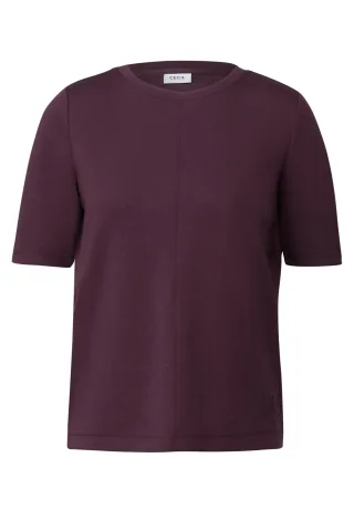 CECIL - Kurzarmsweatshirt mulberry red - Gr. - S
