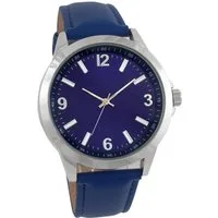 Miraval Quarzuhr Armbanduhr Blau mit Lederarmband, Analoguhr mit blauem Lederarmband