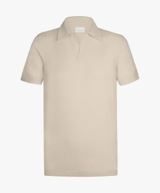 Profuomo - Offwhite Baumwoll-Crêpe-Polo cremeweiß - Gr. - L