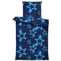 One Home Bettwäsche Motive, Mikrofaser, 2 teilig, Sterne Weltall Galaxie Kinder, Knitterfrei Weich für Sommer und Winter