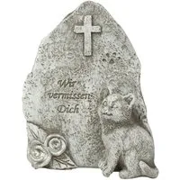 XiRRiX Gartenfigur Grabschmuck Gedenkfigur für Katze, liebevolles Andenken für Katzenfreunde