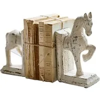 Mirabeau Dekoobjekt Buchstütze 2er Set Horses creme