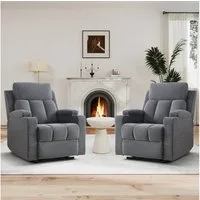 Bonzy Home TV-Sessel Relaxsessel mit Liegefunktion, Fernsehsessel, Wohnzimmer 90 °-160 ° (2-St), Manueller Verstellbarer Relaxsessel mit Fußstütze und Becherhalter